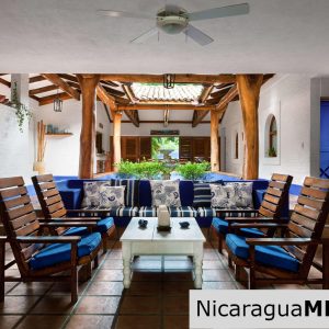 Casa Blu, a hacienda-style home near the beach.