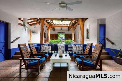 Casa Blu, a hacienda-style home near the beach.